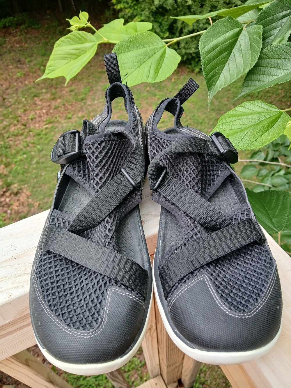 Chaco Black Sport Sandals with White Soles